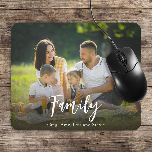 Modern Family Calligraphy Script Personalized Mouse Pad (Creator Uploaded)