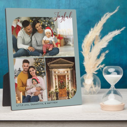 Modern Family Christmas Photo Grandma Personalized Plaque