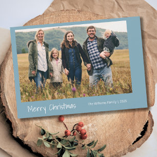 Modern Family Christmas Photo Simple Trendy Holiday Card