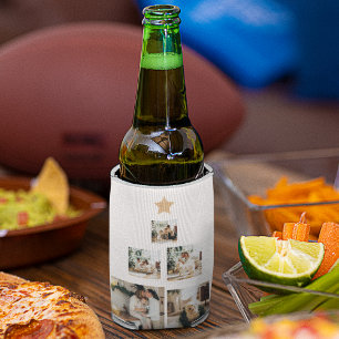 Modern Family Christmas Tree Photo With Star Can Cooler