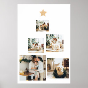 Modern Family Christmas Tree Photo With Star Poster