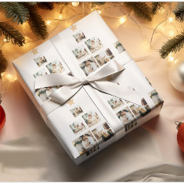 Modern Family Christmas Tree Photo With Star Wrapping Paper