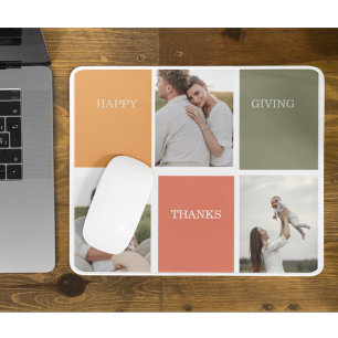 Modern Family Collage Photo   Happy Thanksgiving Mouse Pad