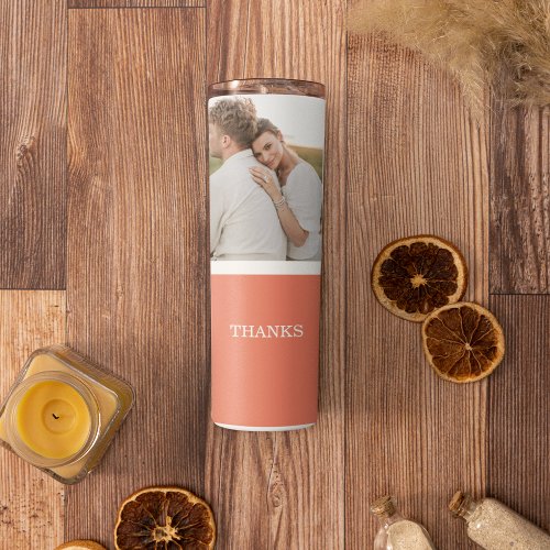 Modern Family Collage Photo  Happy Thanksgiving Thermal Tumbler