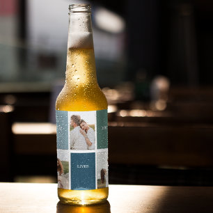 Modern Family Collage Photo   Love Live Here  Beer Bottle Label