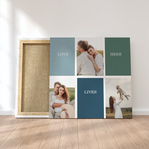 Modern Family Collage Photo  Love Live Here  Canvas Print