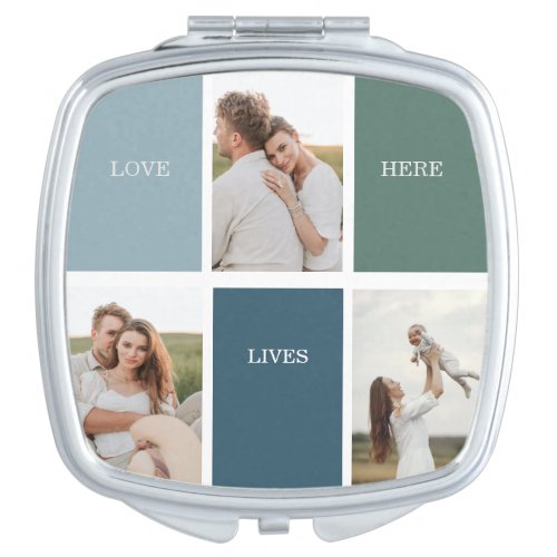 Modern Family Collage Photo  Love Live Here  Compact Mirror