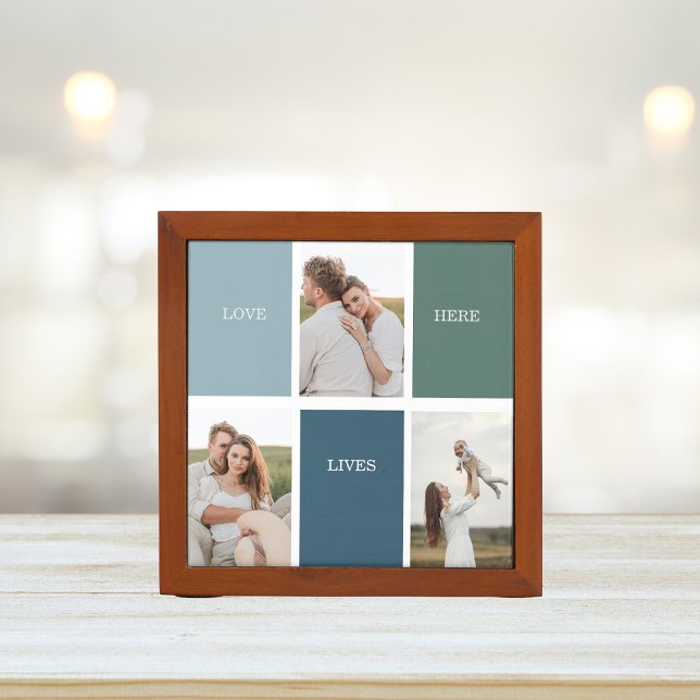 Modern Family Collage Photo | Love Live Here  Desk Organizer (Creator Uploaded)