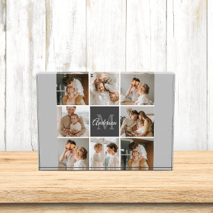 Modern Family Collage Photo & Personalized Gift Block