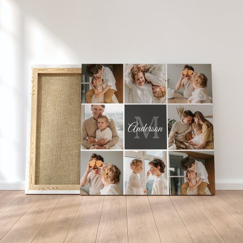 Modern Family Collage Photo  Personalized Gift Canvas Print