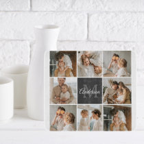 Modern Family Collage Photo & Personalized Gift Cutting Board