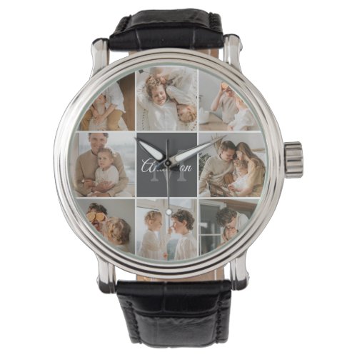 Modern Family Collage Photo  Personalized Gift Watch