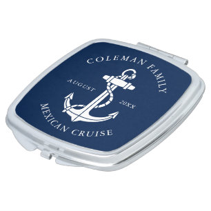 Modern Family Cruise Nautical Boat Anchor Compact Mirror