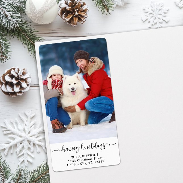 Modern Family Custom Dog Photo Happy Howlidays Label (Creator Uploaded)