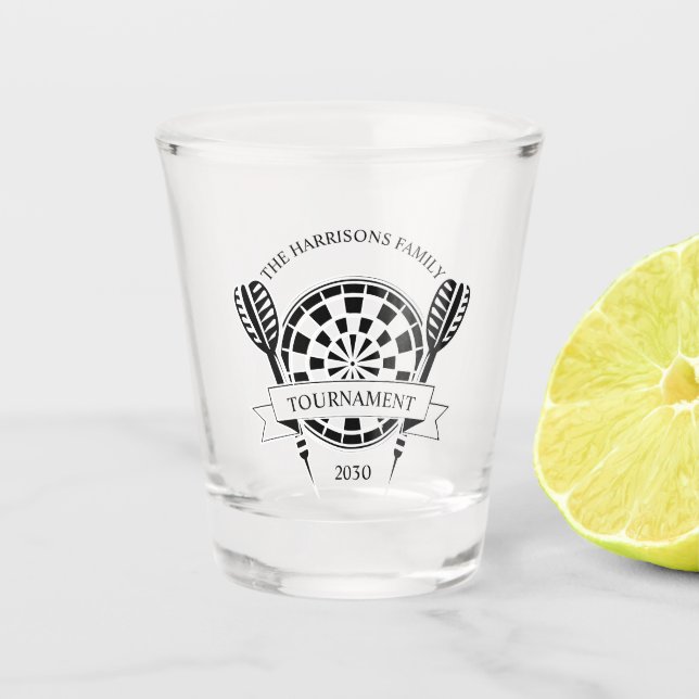 Modern Family Custom Name Dart Shot Glass (Front)
