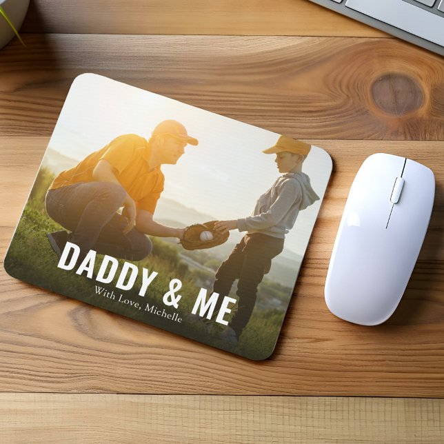 Modern Family Daddy and Me Personalized Mouse Pad (Daddy and Me custom mouse pad.)