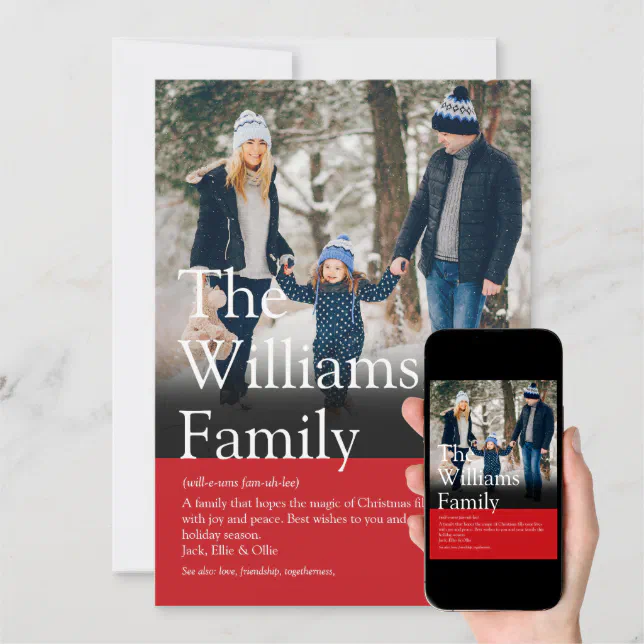 Modern Family Definition Christmas Photo Holiday Card Zazzle