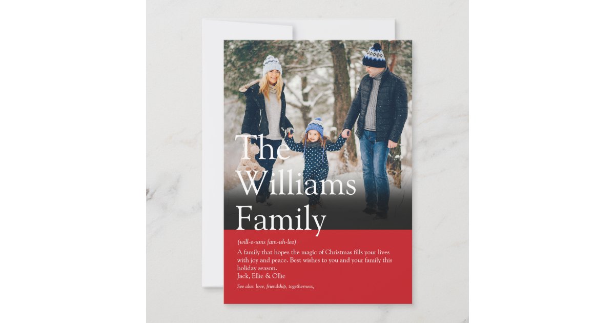 Modern Family Definition Christmas Photo Holiday Card Zazzle