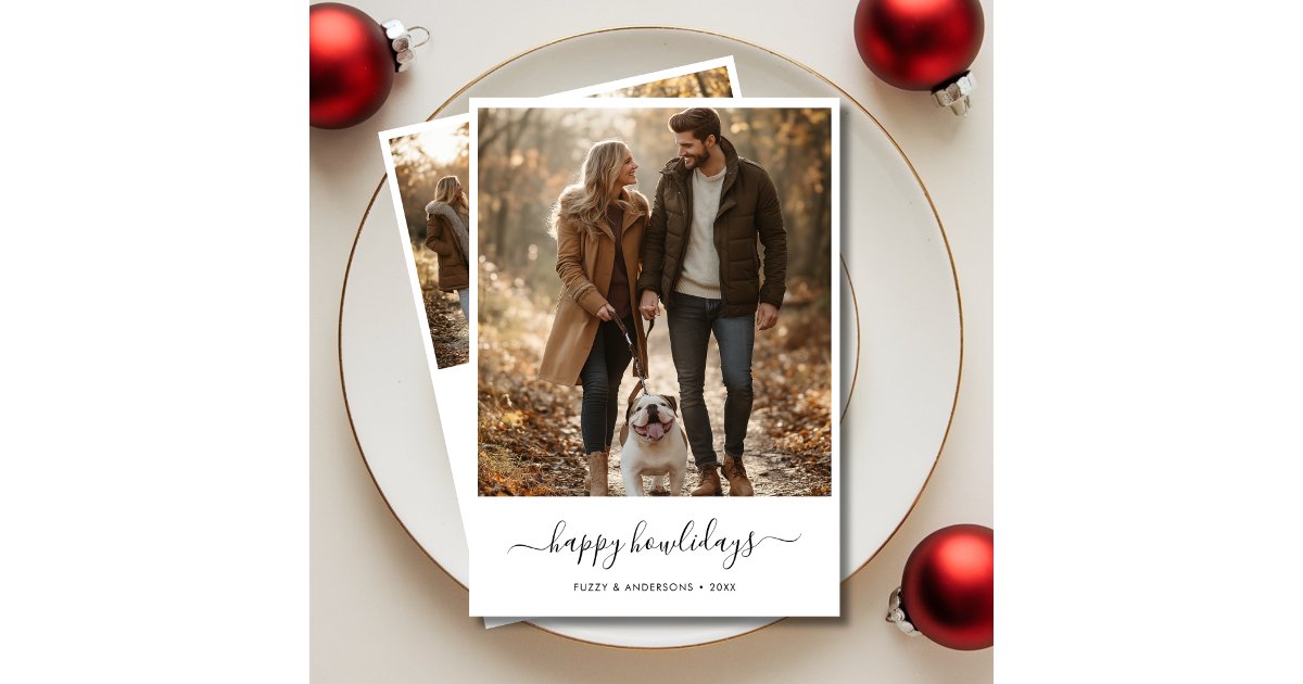 Modern Family Dog Photo Christmas Happy Howlidays Holiday Card | Zazzle