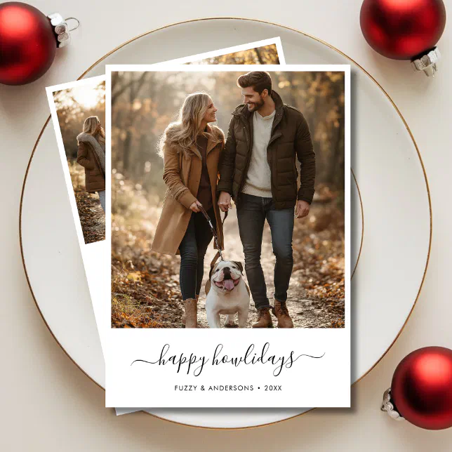 Modern Family Dog Photo Christmas Happy Howlidays Holiday Card | Zazzle