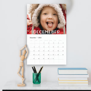 Modern Family Full Photo Cute Handwritten Calendar