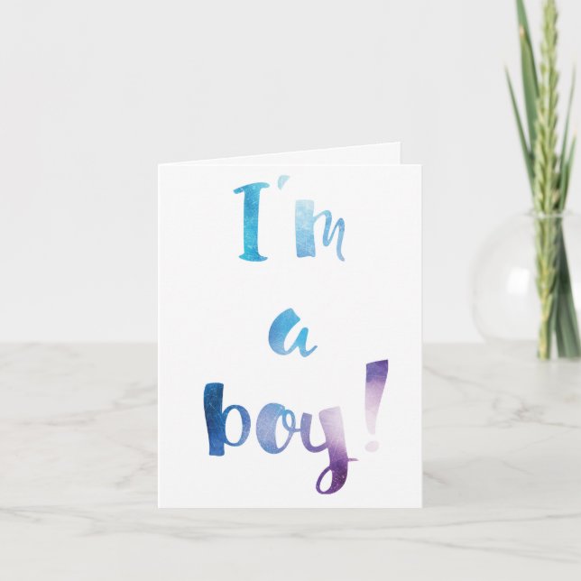 Modern Family Gender Announcement Boy Card (Front)