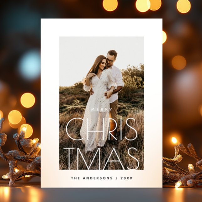 Modern Family Greeting. Minimalist Christmas Photo Holiday Card (Creator Uploaded)