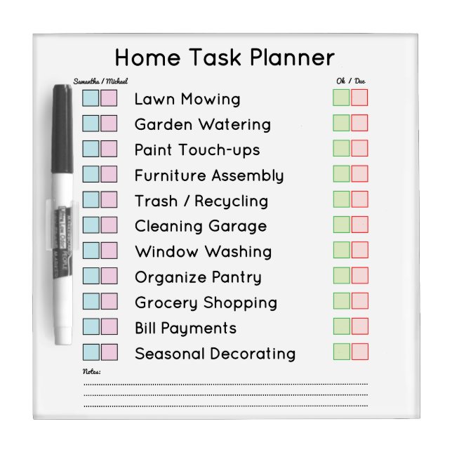 Modern Family / Home Planner Dry Erase Board (Front)