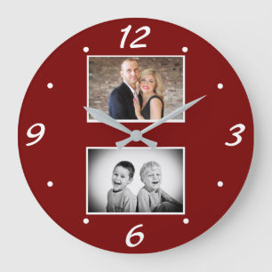 Modern Family Keepsake 2 Photo Collage  Large Clock