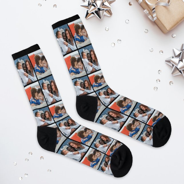 Modern Family Kids 2 Photo Collage Grid Socks (Creator Uploaded)