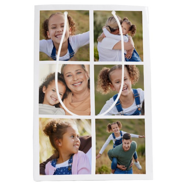 Modern Family Kids Pictures Photo Collage  Medium Gift Bag (Front)