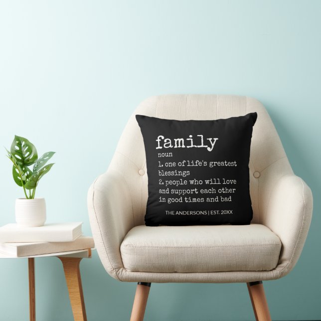 Modern Family Life's Greatest Blessing Quote  Throw Pillow (Chair)