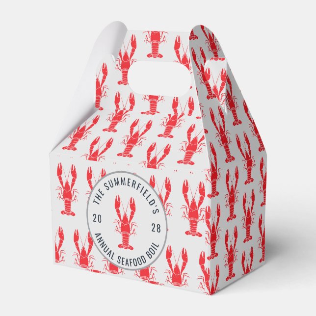 Modern Family Lobster Boil Custom Favor Boxes (Front Side)