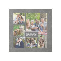 Modern Family Love 12x12 Photo Collage Chalkboard Gallery Wrap