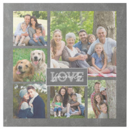 Modern Family Love 24x24 Photo Collage Chalkboard Gallery Wrap