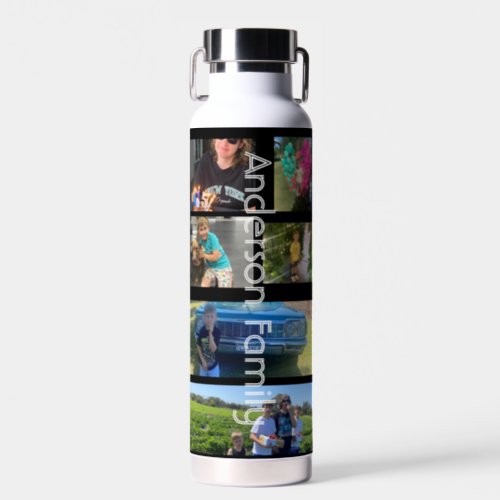 modern family memory collage photo  water bottle