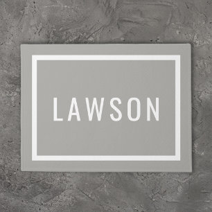 Modern Family Monogram Gray Doormat