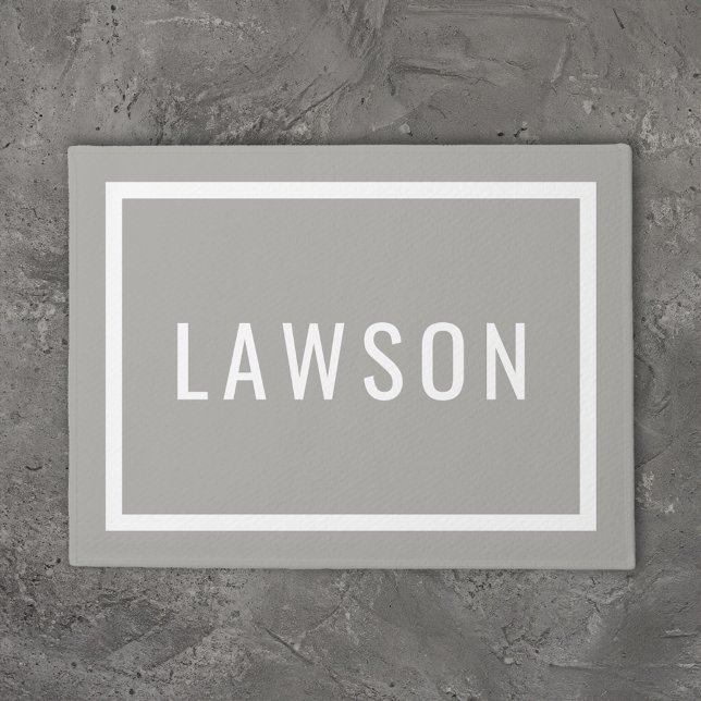 Modern Family Monogram | Gray Doormat (Creator Uploaded)