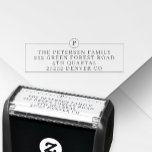 Modern family monogram initial return address self-inking stamp<br><div class="desc">Create your own simple elegant modern typography monogrammed return address self-inking stamp.                    Easy to personalize with your details!             It can be a useful tool for your mailings or a nice Christmas,  housewarming,  or family anniversary personalized keepsake gift.</div>