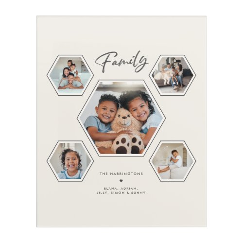 Modern Family Multi Photo Collage Gallery Acrylic Print
