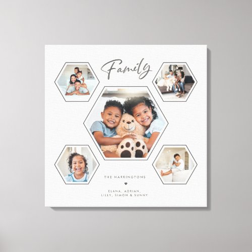 Modern Family Multi Photo Collage Gallery Canvas Print