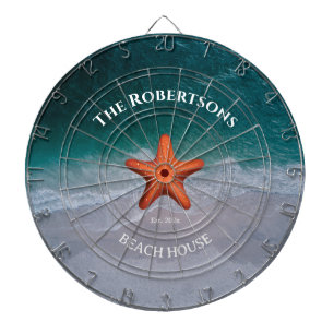 Modern Family Name Beach House Dart Board
