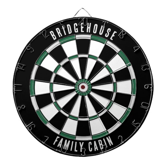 Modern Family Name Minimalist Custom Dart Board (Front)