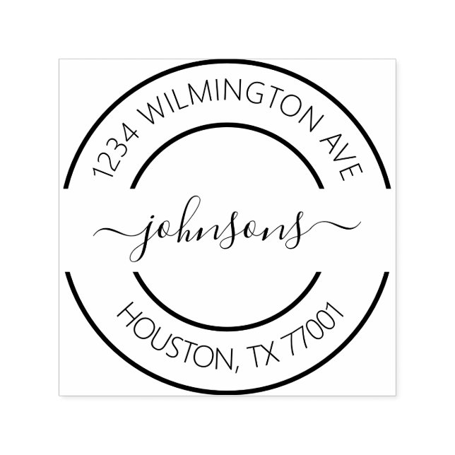 Modern Family Name Return Address Personalized Self-inking Stamp (Design)