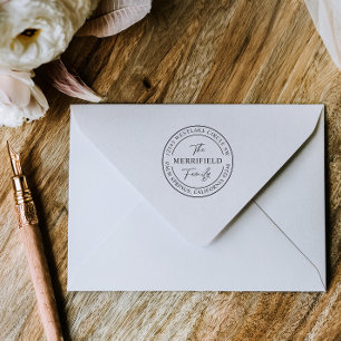 Modern Family Name Return Address Rubber Stamp