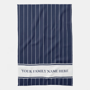 Modern Family Navy White Striped Kitchen Towel
