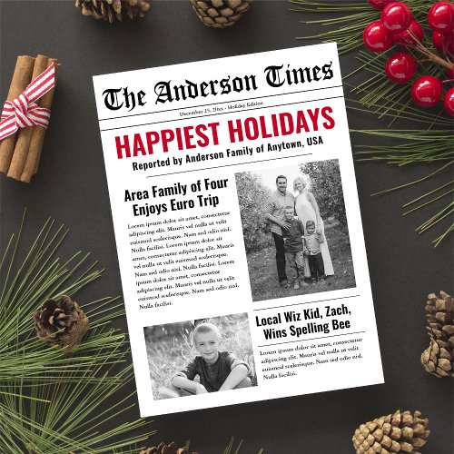 Modern Family Newspaper Photo Holiday Card