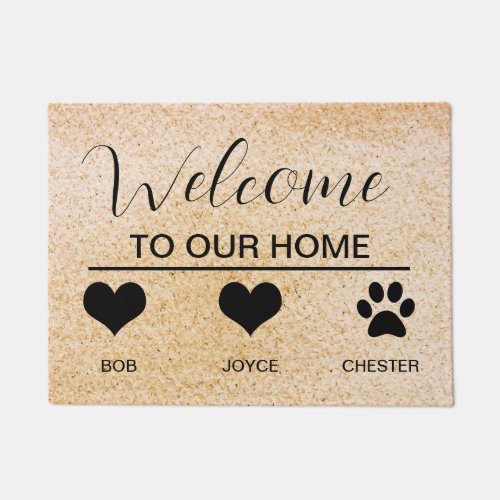 Modern Family  Pet Name Welcome Custom Names Doormat