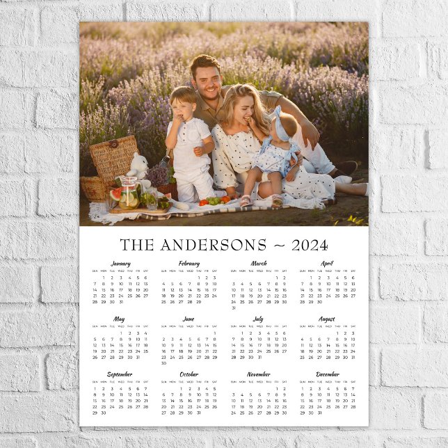 Modern family photo 2024 calendar poster (Creator Uploaded)