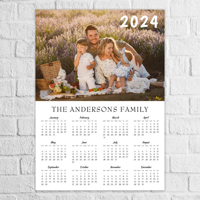 Modern family photo 2024 calendar poster (Creator Uploaded)